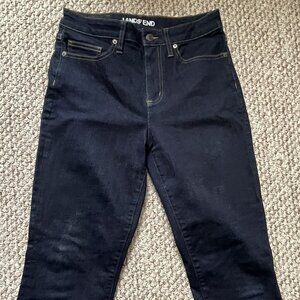 Lands' End Mid-Rise Curvy Straight Jean Women's Size 6 Dark Wash Distressed NWOT